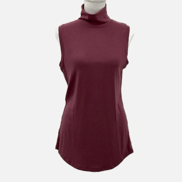 Kit and Ace Kit Turtleneck Sleeveless Jersey Knit Top in Mauve - Size Large - Picture 1 of 7